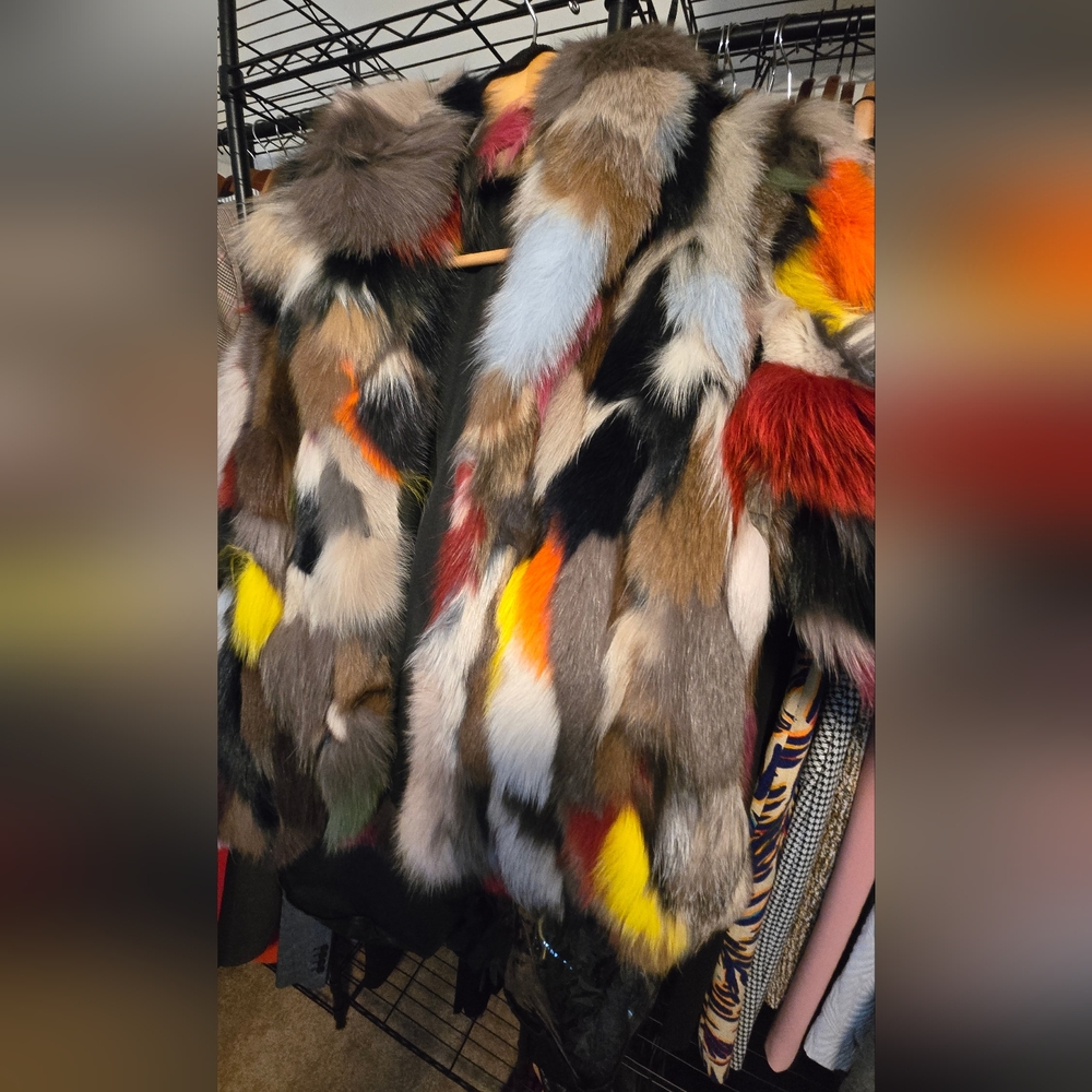 Multicolor Fur Jacket - Picture 3 of 5